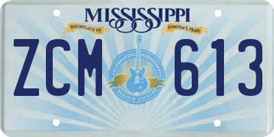 MS license plate ZCM613