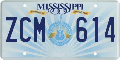 MS license plate ZCM614