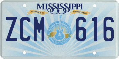 MS license plate ZCM616