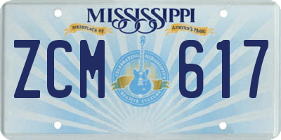 MS license plate ZCM617