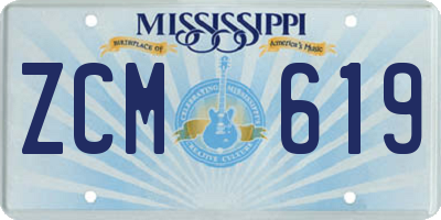 MS license plate ZCM619