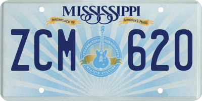 MS license plate ZCM620
