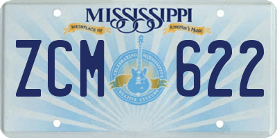 MS license plate ZCM622