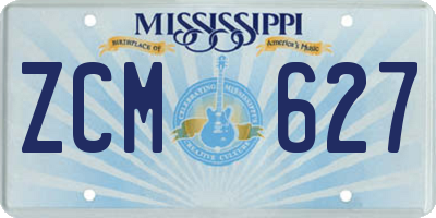 MS license plate ZCM627