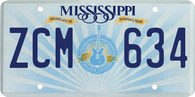 MS license plate ZCM634