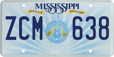 MS license plate ZCM638