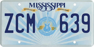 MS license plate ZCM639