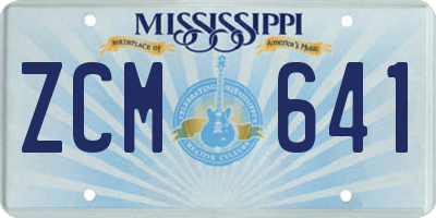 MS license plate ZCM641