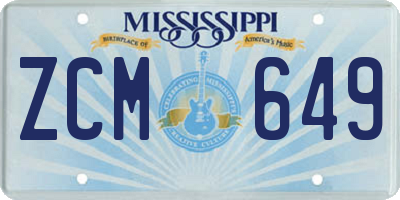 MS license plate ZCM649