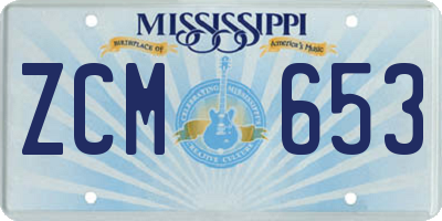 MS license plate ZCM653