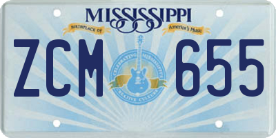 MS license plate ZCM655