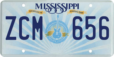 MS license plate ZCM656