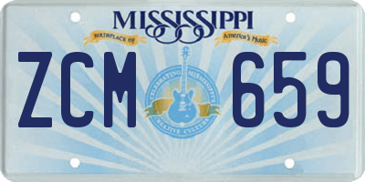 MS license plate ZCM659