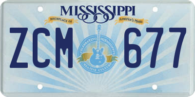 MS license plate ZCM677