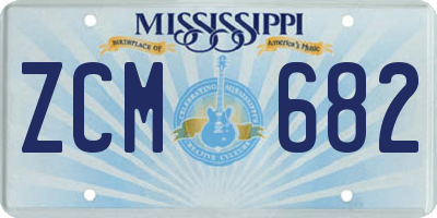 MS license plate ZCM682