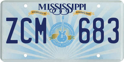 MS license plate ZCM683