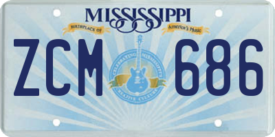 MS license plate ZCM686