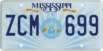 MS license plate ZCM699