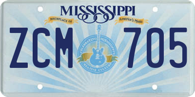 MS license plate ZCM705