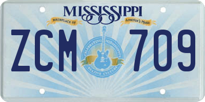 MS license plate ZCM709