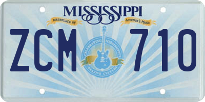 MS license plate ZCM710