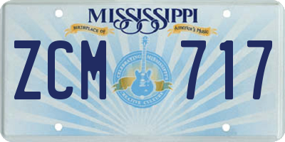 MS license plate ZCM717