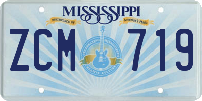 MS license plate ZCM719