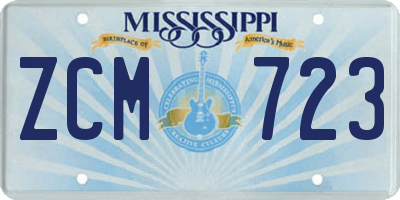 MS license plate ZCM723