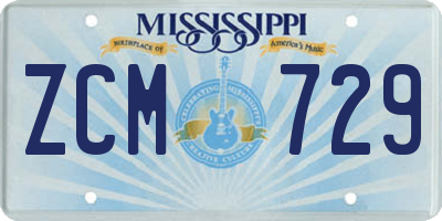 MS license plate ZCM729