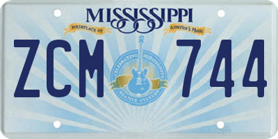 MS license plate ZCM744
