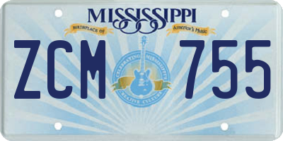 MS license plate ZCM755