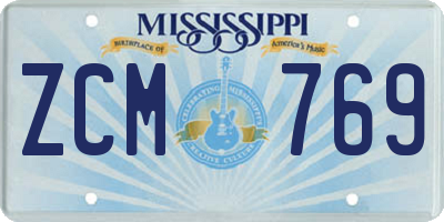 MS license plate ZCM769