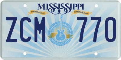 MS license plate ZCM770