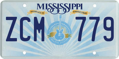 MS license plate ZCM779