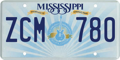 MS license plate ZCM780
