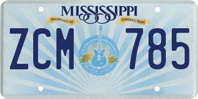 MS license plate ZCM785