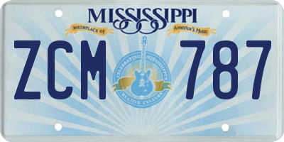 MS license plate ZCM787