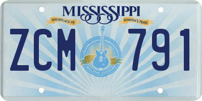 MS license plate ZCM791