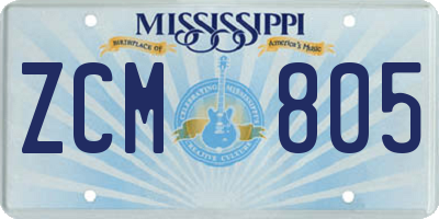 MS license plate ZCM805