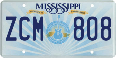 MS license plate ZCM808