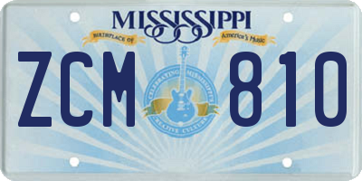 MS license plate ZCM810