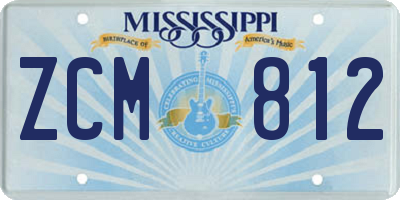 MS license plate ZCM812