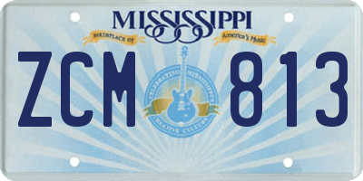 MS license plate ZCM813