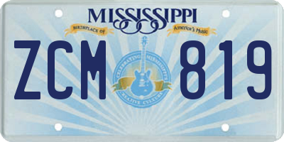 MS license plate ZCM819