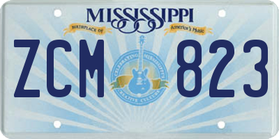 MS license plate ZCM823