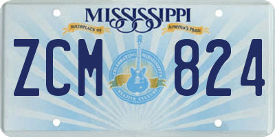 MS license plate ZCM824