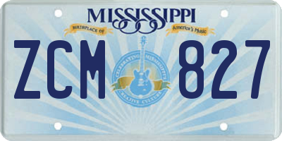 MS license plate ZCM827