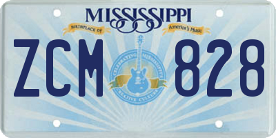 MS license plate ZCM828