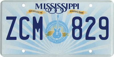 MS license plate ZCM829