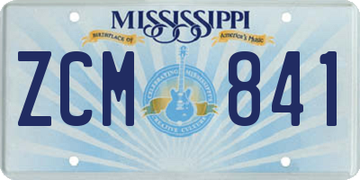 MS license plate ZCM841